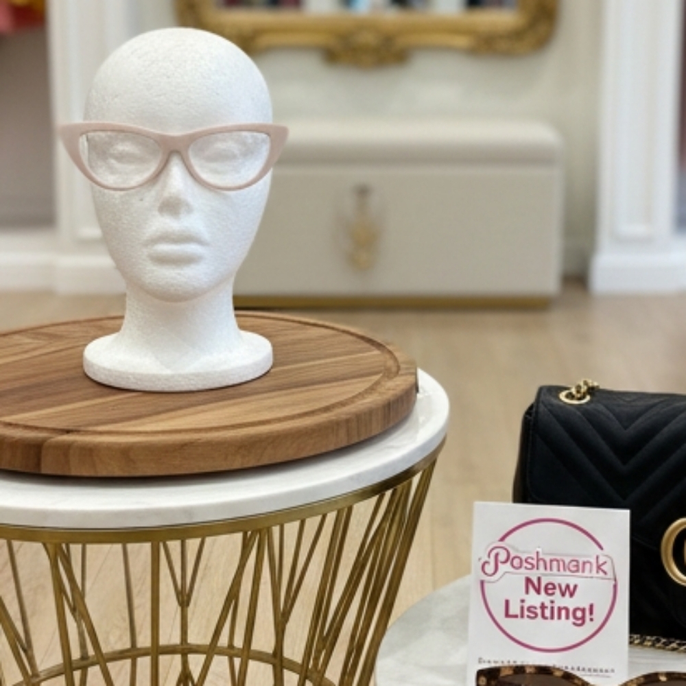Light Pink Narrow Cat Eye Eyeglass Frames